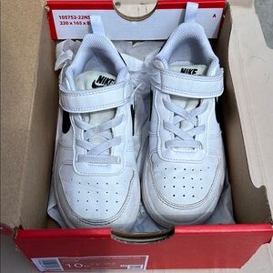 Nike White Sneakers with Velcro Strap and Breathable Design